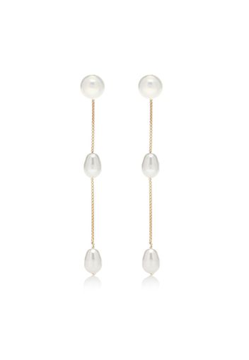 Esclusiva Mytheresa - Orecchini in argento bagnato in oro 18kt con perle bijoux