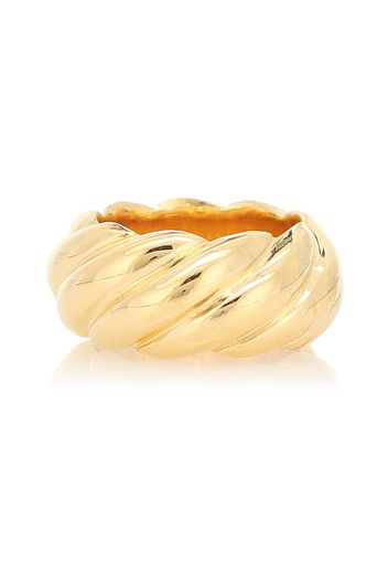 Anello Large Rope in argento sterling bagnato in oro giallo 18kt