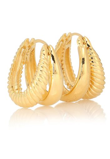 Orecchini a cerchio Double Rope placcati in oro 18kt