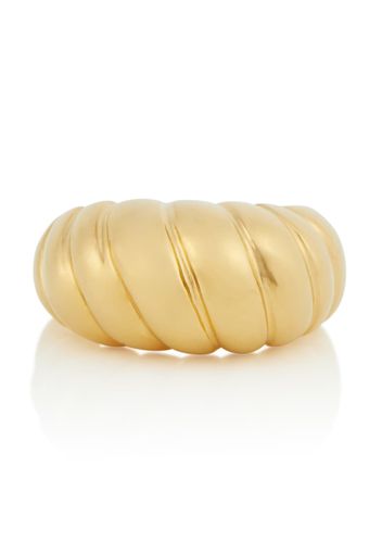 Anello Shell Medium in argento sterling con bagno in oro 18kt