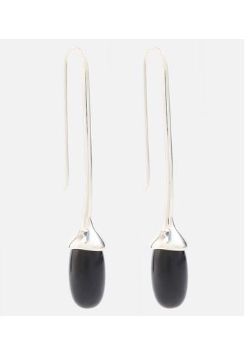 Orecchini Long Dripping Stone in argento sterling con onice