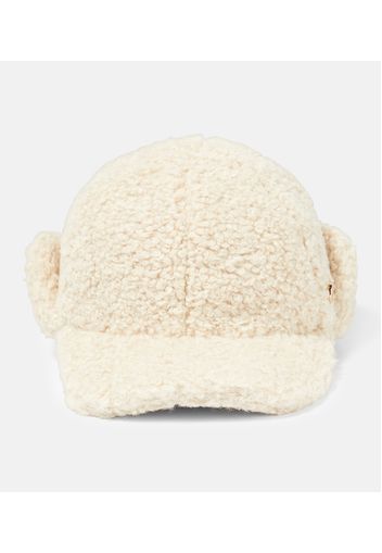 Cappello da baseball in shearling sintetico