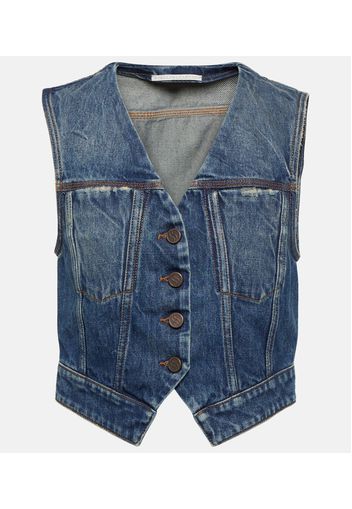 Gilet di jeans cropped