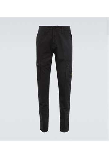 Pantaloni cargo slim in canvas di cotone