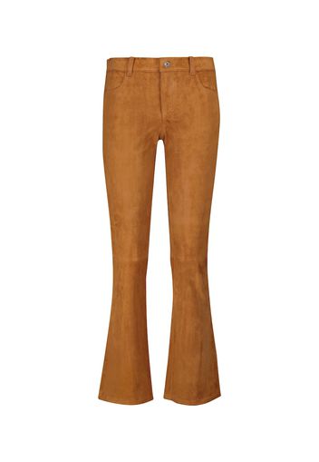 Pantaloni cropped Dean in suede