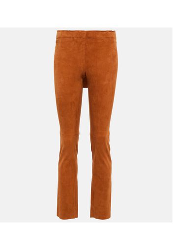 Pantaloni slim Jacky in suede