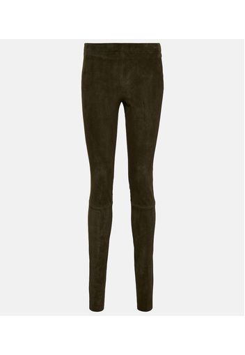 Leggings Carolyn in suede a vita alta