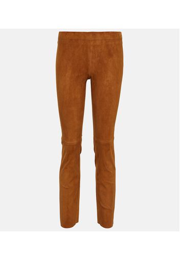 Pantaloni slim Jacky in suede