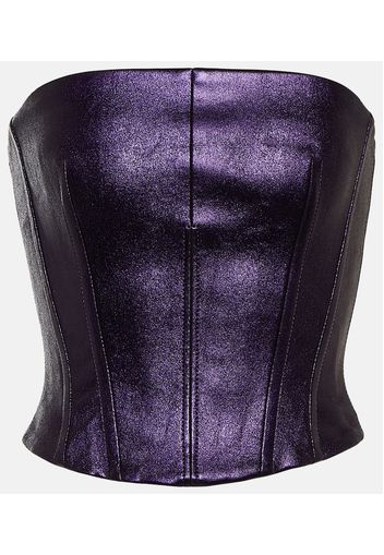 Bustier Rosalia in pelle metallizzata