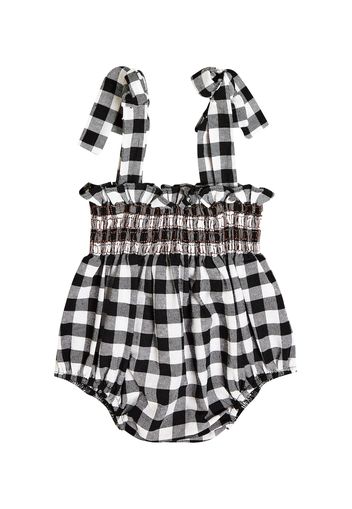 Baby - Jumpsuit corta in cotone a quadri