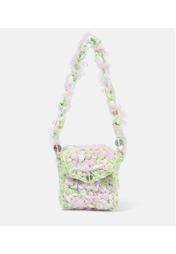 Borsa a spalla Mini in tulle crochet