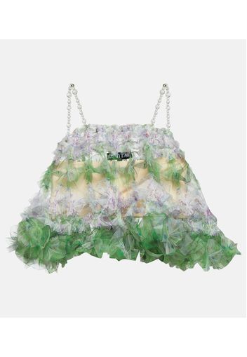 Top cropped in tulle