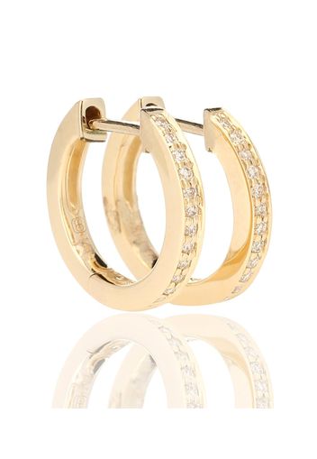 Orecchini Huggie in oro giallo 14kt con diamanti