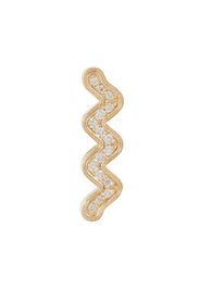 Orecchino singolo Wavy Stud in oro 14 kt con diamanti