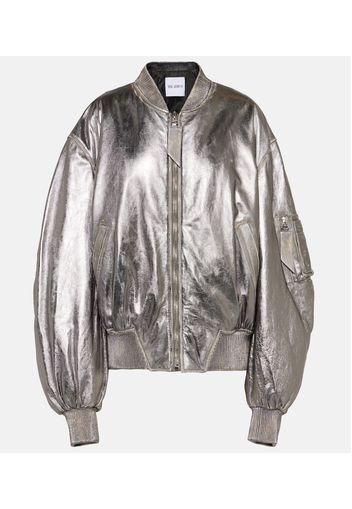 Bomber in pelle metallizzata