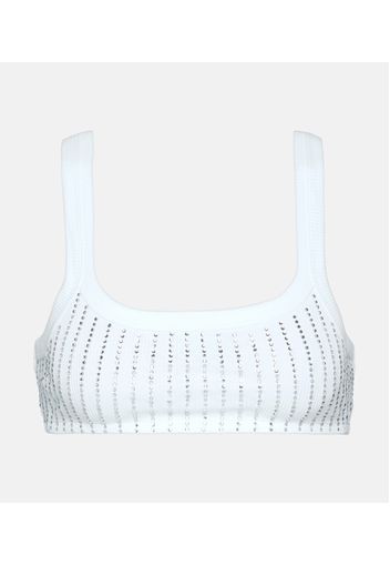 Bralette in cotone con cristalli