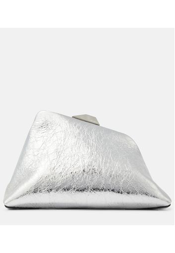 Clutch in pelle metallizzata