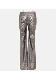 Pantaloni in pelle metallizzata