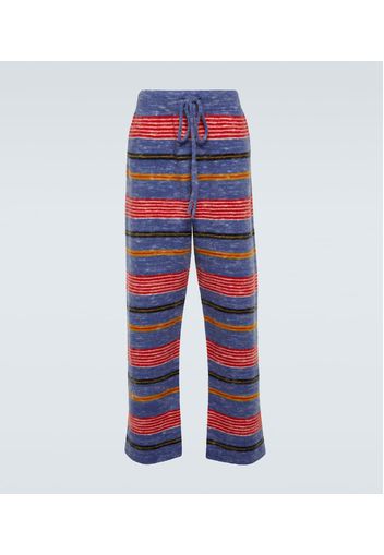 Pantaloni in misto cashmere a righe