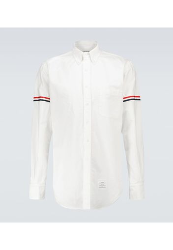 Camicia in cotone con grosgrain tricolore