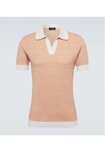 Polo in maglia di cotone e lino