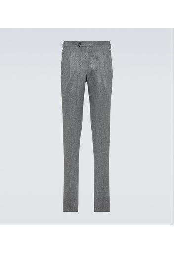 Pantaloni chino slim in lana