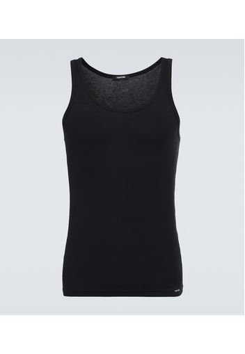 Tank top in misto cotone a coste