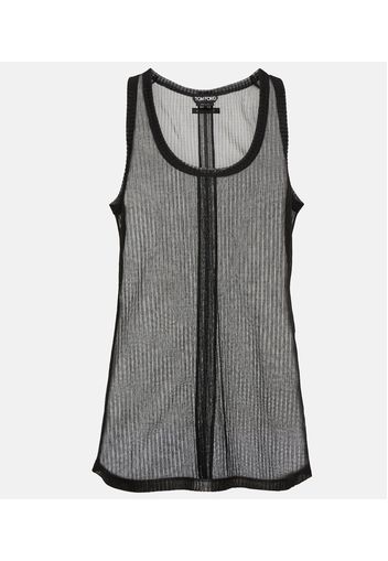 Tank top semitrasparente in jersey