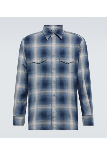 Camicia western in cotone a quadri