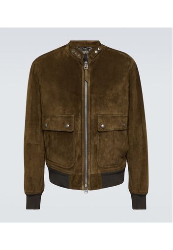 Bomber in suede