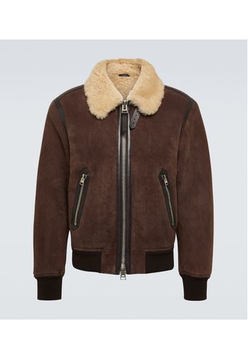 Giacca in pelle con shearling