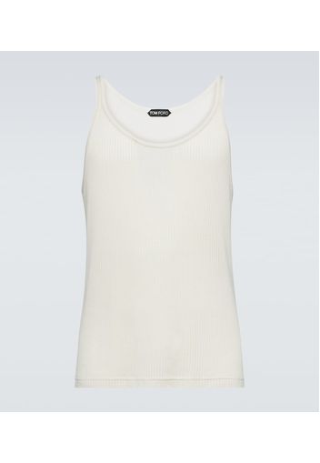 Tank top in seta pointelle