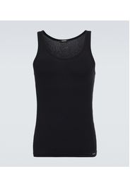 Tank top in misto cotone a coste