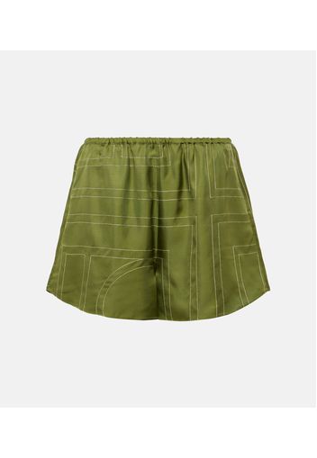 Shorts pajamas in satin di seta