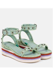 Espadrillas Rockstud in pelle con zeppa