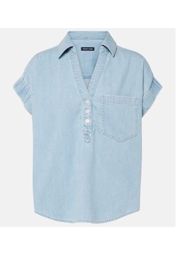 Top Almera in chambray di cotone