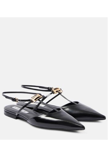 Ballerine slingback B Buckle in pelle