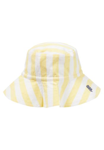 Cappello in cotone a righe con ricamo