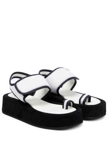 Sandali in neoprene e suede con platform