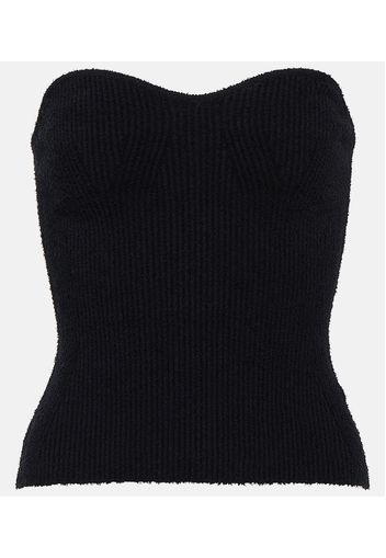 Top in maglia di misto cotone a coste