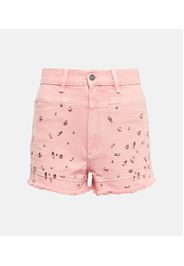 Shorts di jeans con cristalli