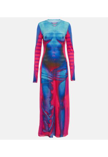 x Jean Paul Gaultier - Abito lungo Body Morph in mesh