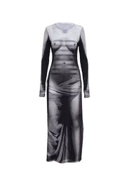 x Jean Paul Gaultier - Abito lungo Body Morph in mesh