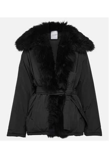 Piumino con shearling