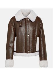 Giacca in pelle con shearling