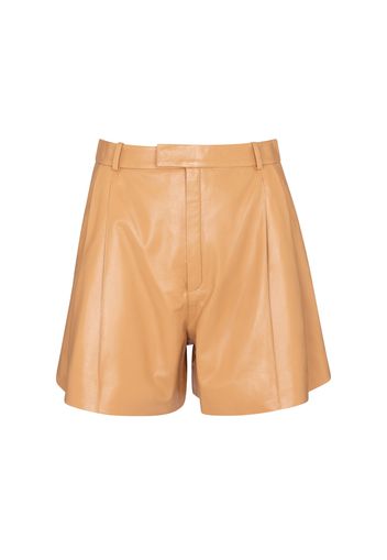 Shorts a vita alta in pelle