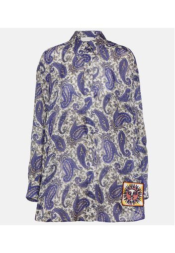 Camicia Devi in seta con stampa paisley