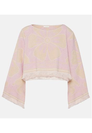 Top cropped Pop in spugna di cotone