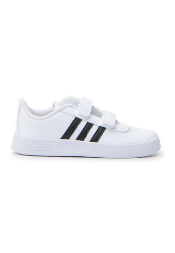 Adidas Vi Court 2.0 Cmf I Bambino Bianco/nero In Materiale Sintetico Con Chiusura In Velcro