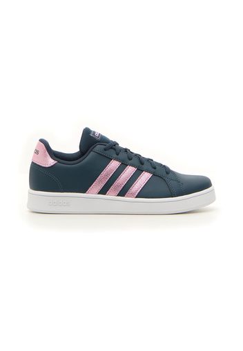 Adidas Grand Court K Bambina Blu In Materiale Sintetico Con Chiusura Stringata